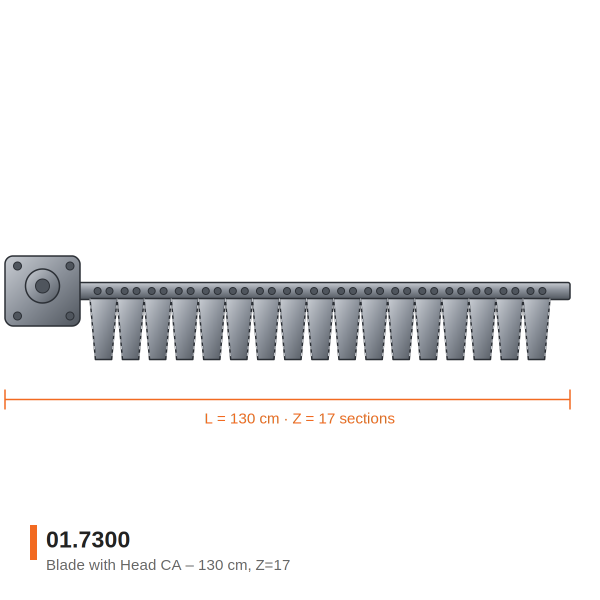 01.7300 - Blade with Head CA 130 cm