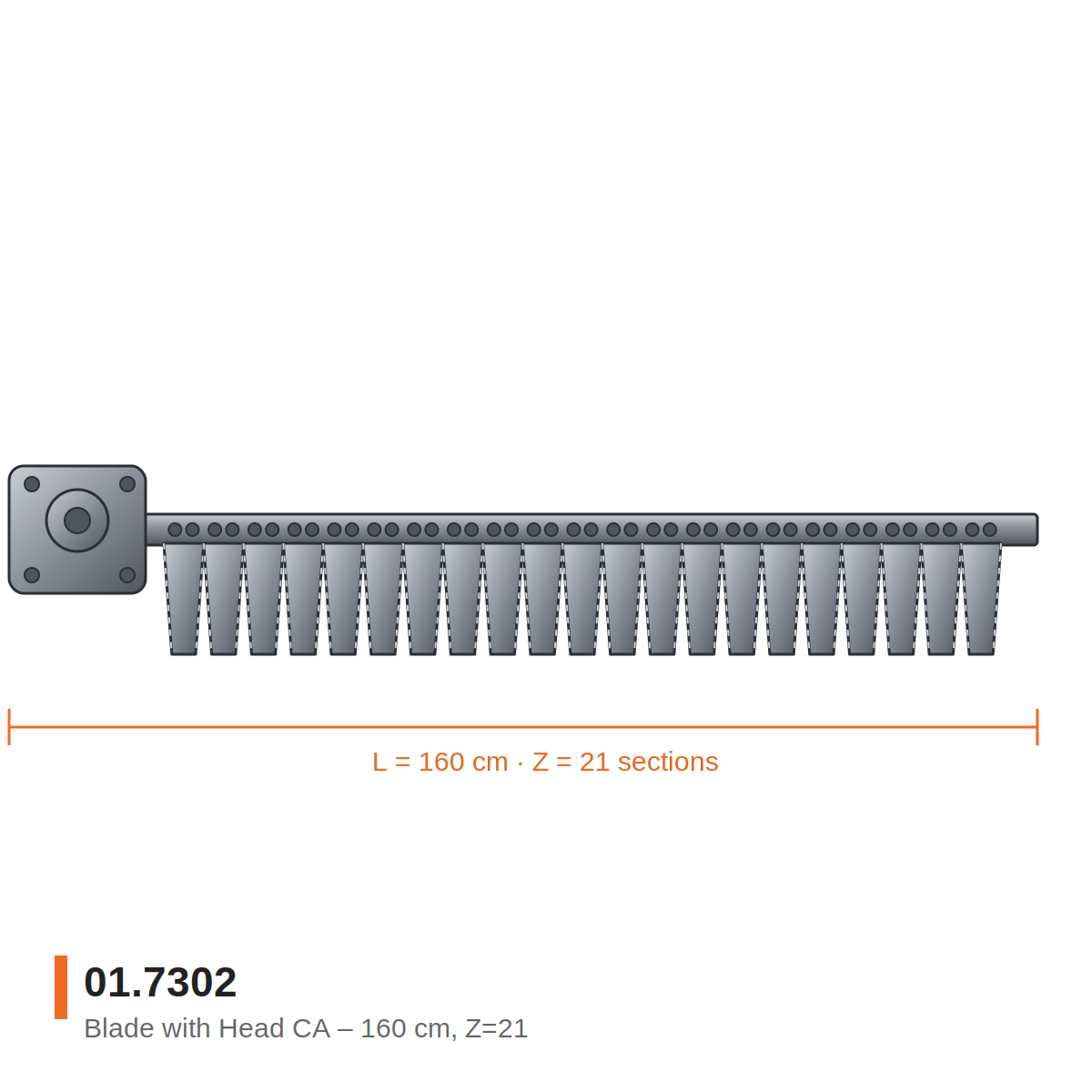 01.7302 - Blade with Head CA 160 cm