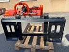 DELEKS FS1T skid steer pallet forks on a wooden pallet