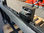 Close-up of the fork carriage and latch on the DELEKS FS1T pallet forks