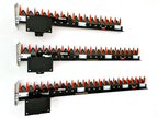 The three DELEKS HR hedge cutter bar sizes side by side