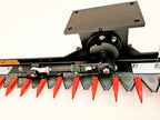 Mounting plate and drive unit of the DELEKS HR hedge cutter bar