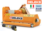 DELEKS APE flail mower for compact tractors, front view with PTO shaft – Made in Italy