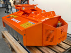 DELEKS ARJ forestry mulcher on a pallet, rear three-quarter view