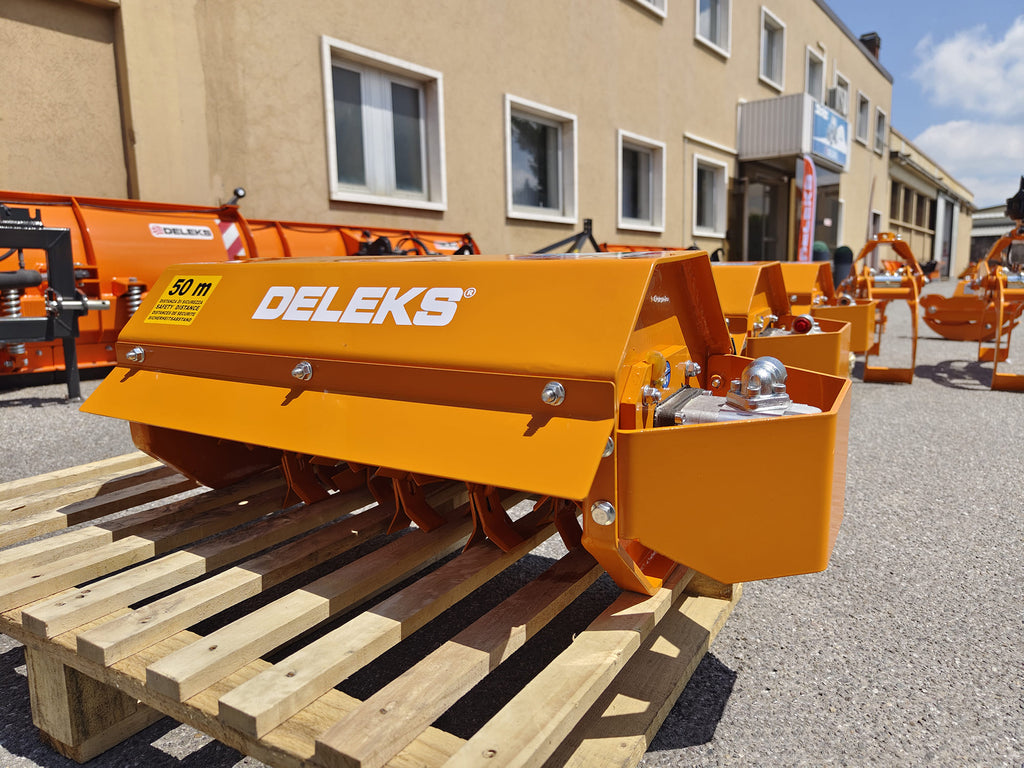 DELEKS AR forestry mulcher on a pallet, side view