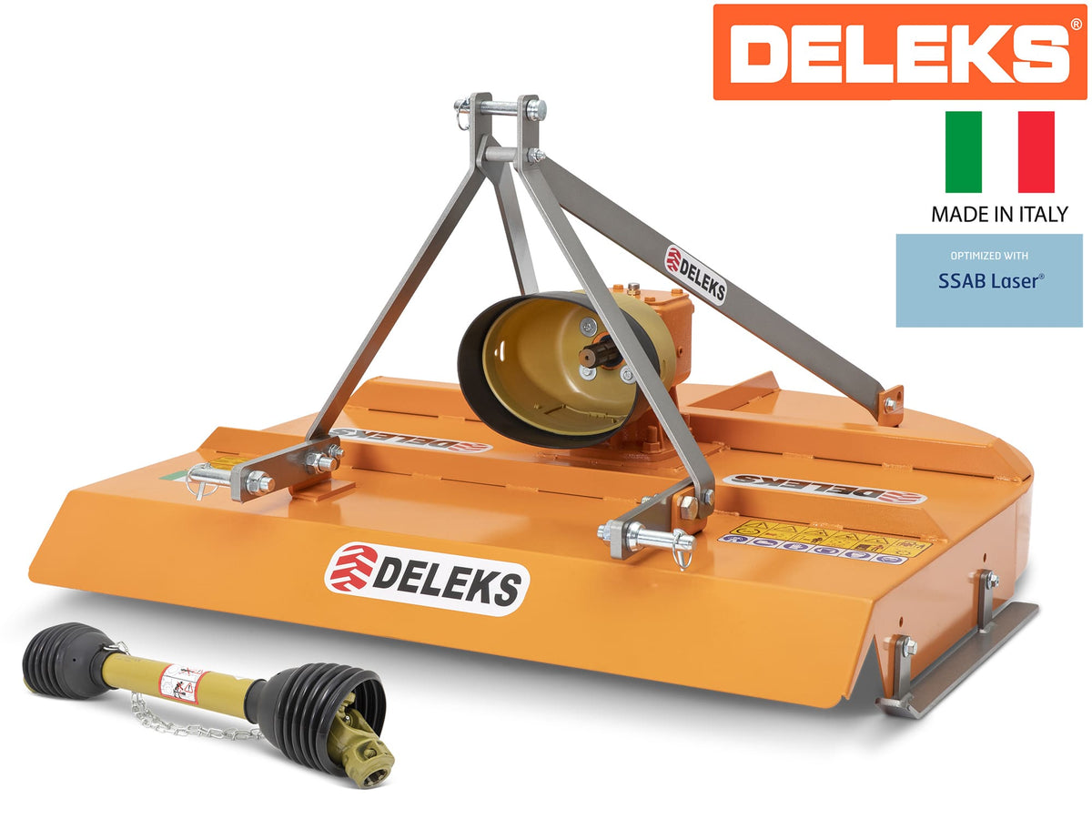 DELEKS BUGGY rotary cutter for compact tractors with PTO shaft, studio view