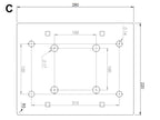 Mounting plate drawing of the DELEKS CF10 with bolt pattern