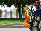 Compact tractor carrying DELEKS D-300 pallet forks