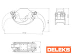 Dimensional drawing of the DELEKS DK11 log grapple