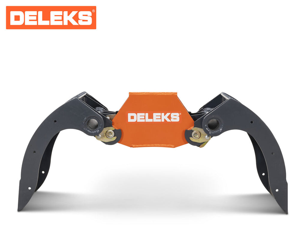 DELEKS DKP stone and sorting grapple for mini excavators, front view
