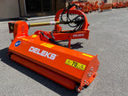DELEKS GIRAFFA flail mower rear view showing hammers and roller