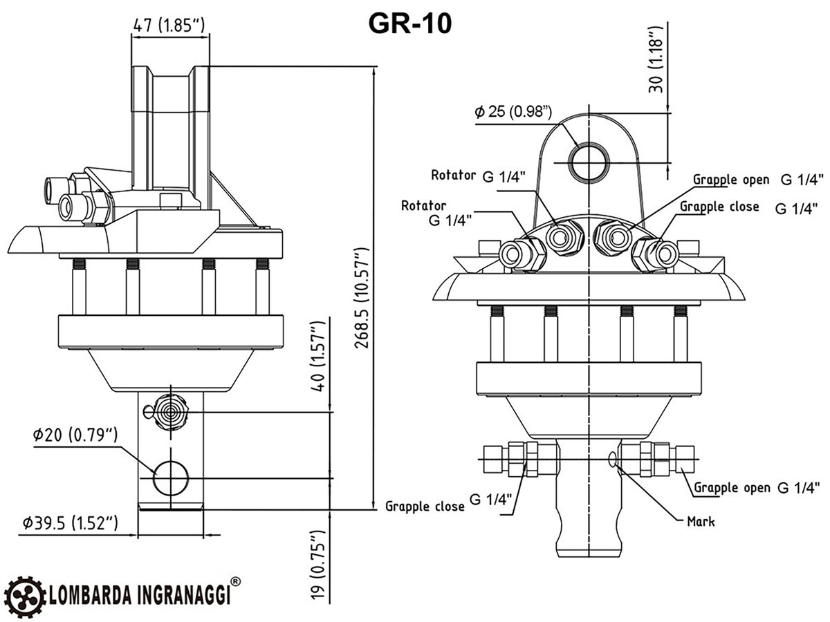 GR10 - Hydraulic Rotator Lombarda Ingranaggi
