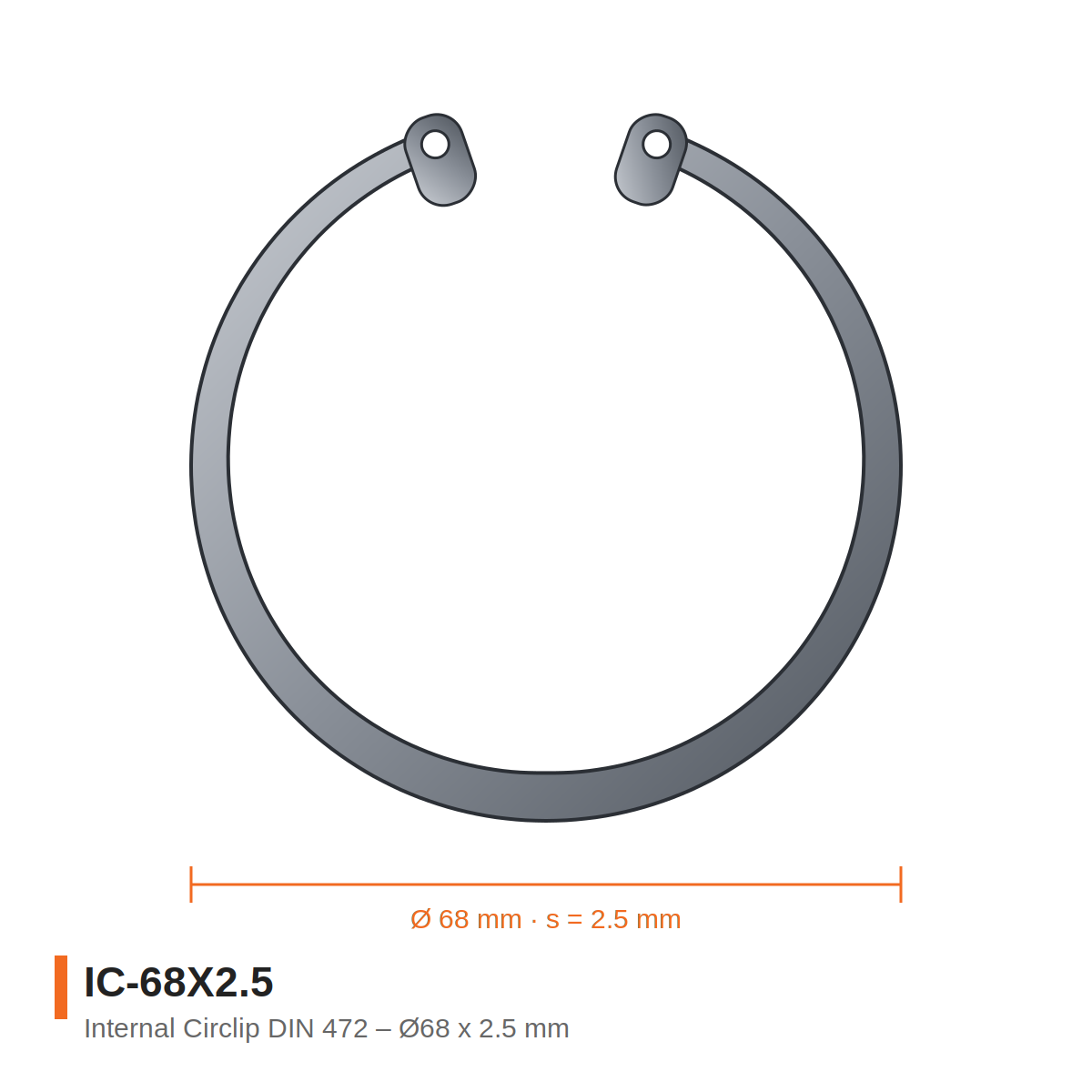 IC-68X2.5 - Internal Circlip 68x2.5