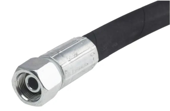 TUBO FLEX RACC.  1/4" -3000mm + occhio 1/4 + innesto rapido 1/2 - HYDRAULIC-HOSE3000