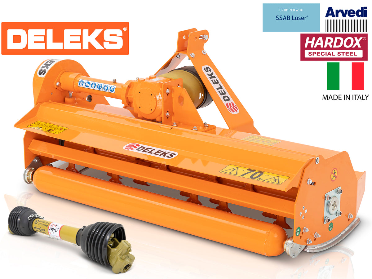 DELEKS LEOPARD fixed flail mower with PTO shaft, side view