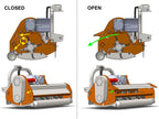 Diagram of the DELEKS LEOPARD openable back cover, closed and open positions