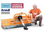 DELEKS LEOPARD flail mower next to a person for scale, Hardox steel