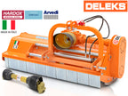 DELEKS LEOPARD heavy-duty flail mower with hydraulic side shift, studio front view