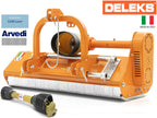 DELEKS LINCE side-shift flail mower with PTO shaft, studio view