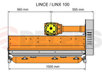 Dimensional drawing of the DELEKS LINCE 100 flail mower