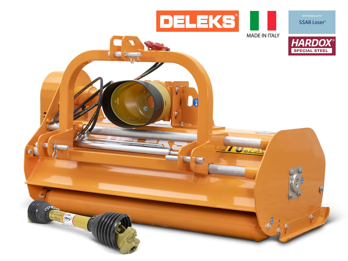 DELEKS LINCIONE flail mower with hydraulic side shift and reverse rotation, studio view