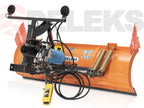 Rear view of the DELEKS LNS-J snow plow with electro-hydraulic unit and work lights