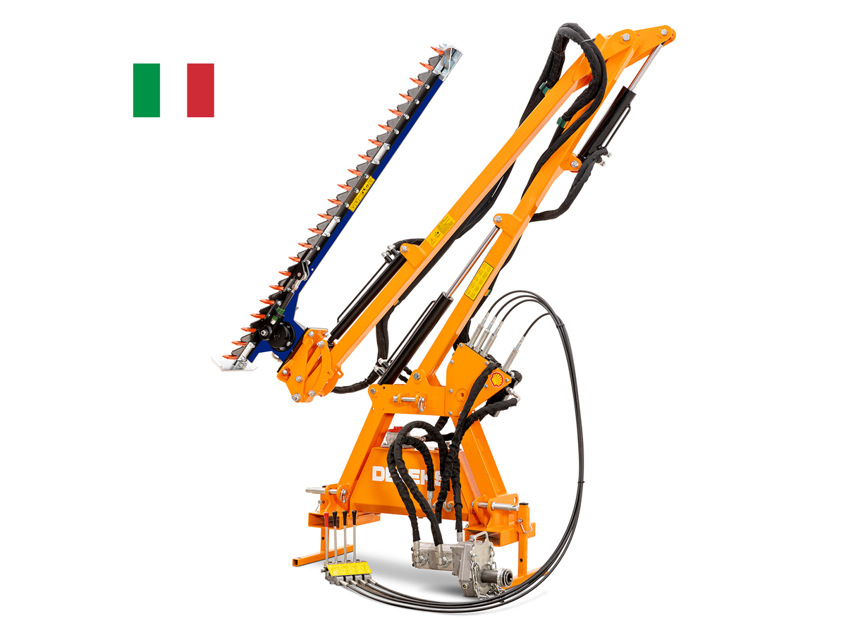 DELEKS FALCO hydraulic hedge cutter arm with cutter bar, studio view