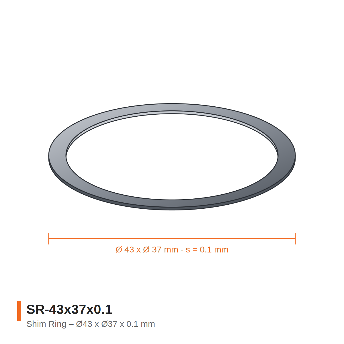 SR-43x37x0.1 - Shim Ring 43x37x0.1