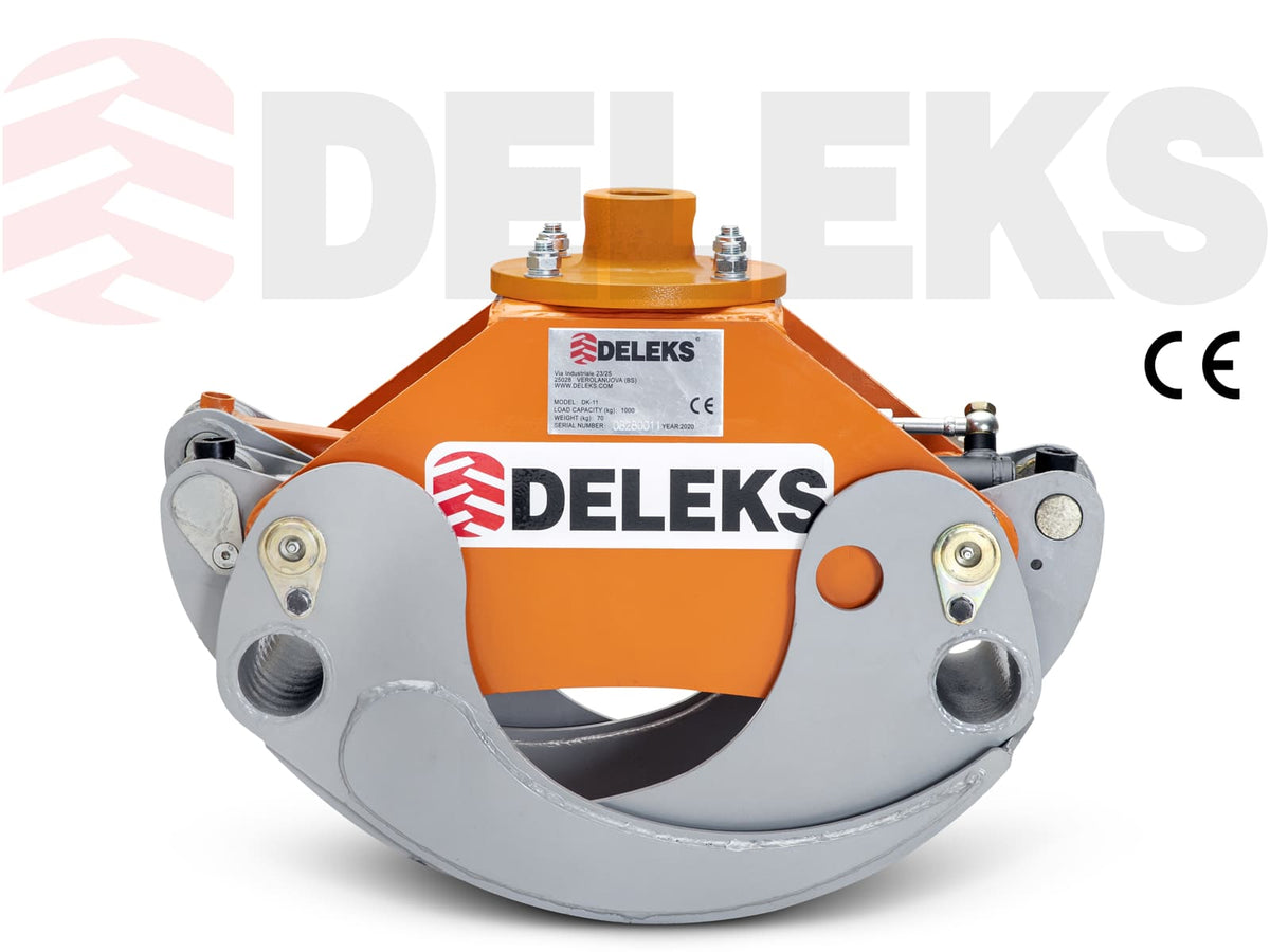 DELEKS DK11 log grapple for mini excavators, studio view