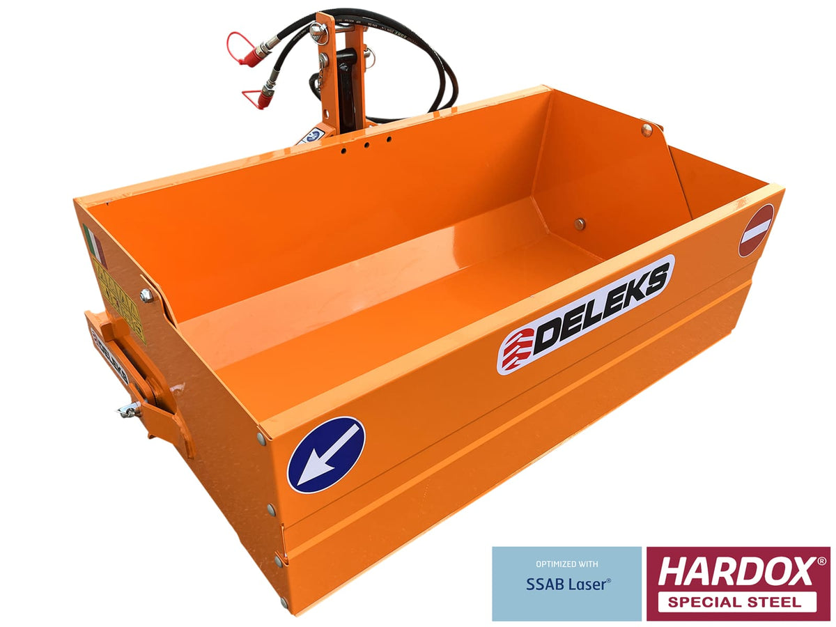 DELEKS hydraulic tipping transport box for tractors, studio view