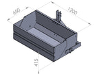 3D drawing of the DELEKS transport box with dimensions